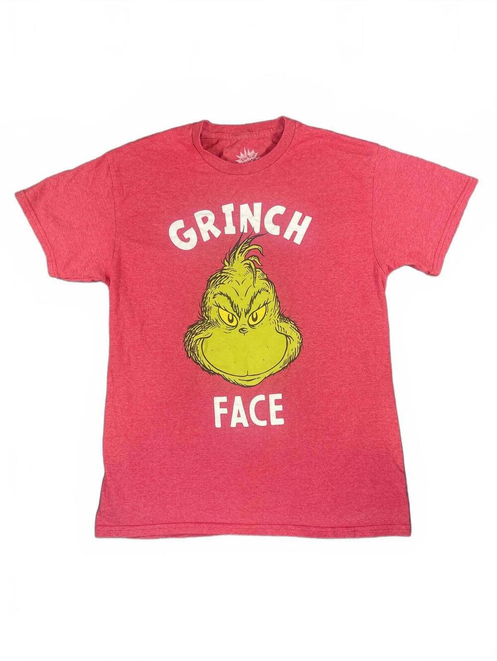 The Grinch Red Grinch Face Graphic Short Sleeve T-Shirt Adult Size Medium
